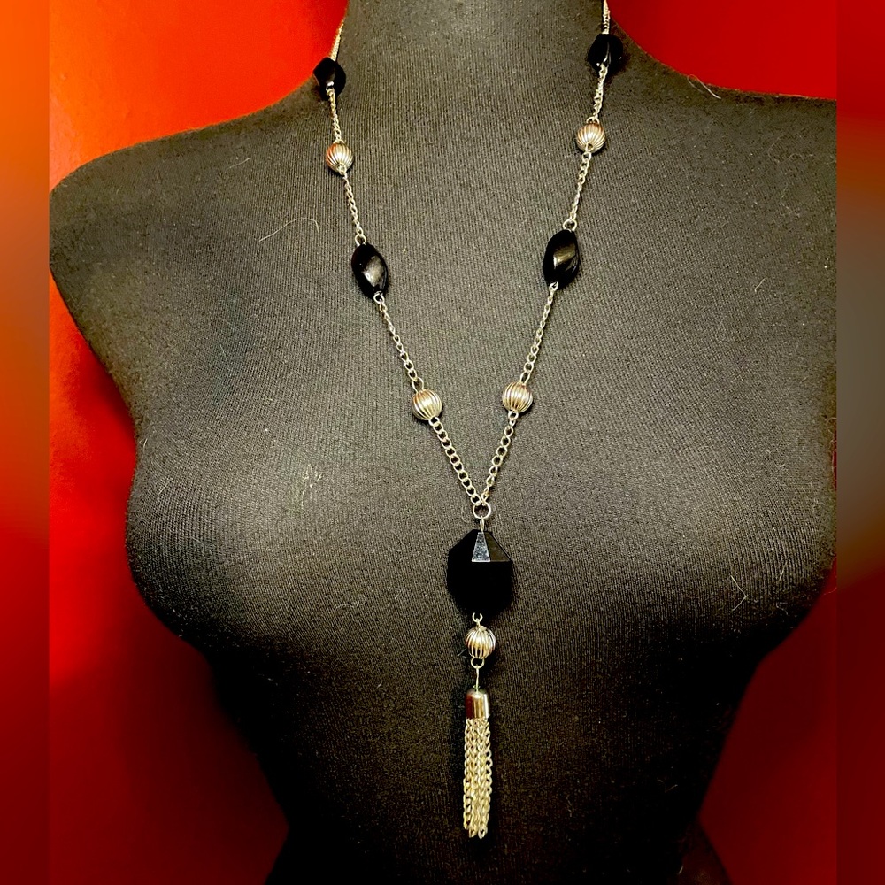 Silver & Black Necklace